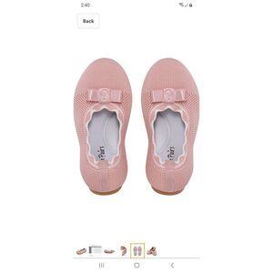 Girls Size 12 Dream Pairs Pink Ballet Flats Comfortable  Slip-On Knit Shoes